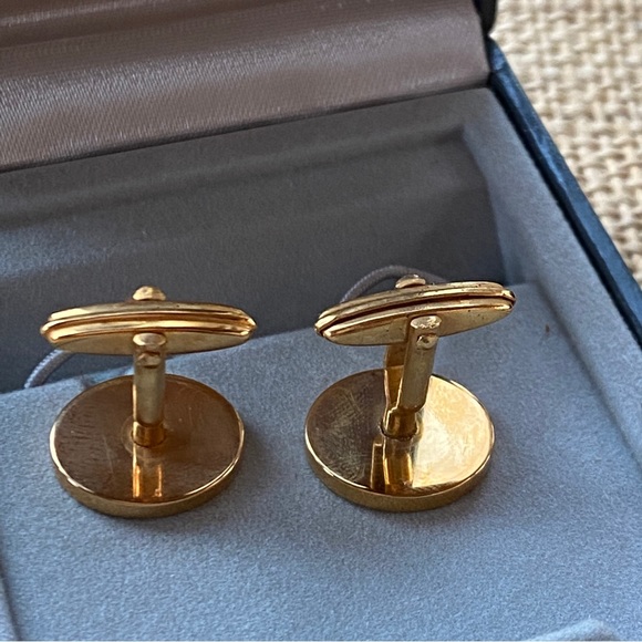 Dunhill d Logo Tie Clasp Cufflinks Set Vintage Gold Original Presentation Box - Picture 6 of 9